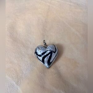 Murano glass heart pendant . Necklace not included.
